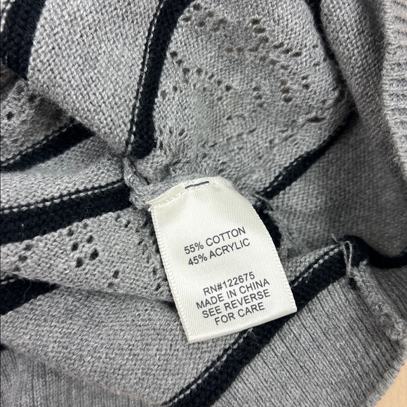 Pina Rossi Maternity Gray and Black Lightweight Feminine Pullover Sweater L - Picture 7 of 7